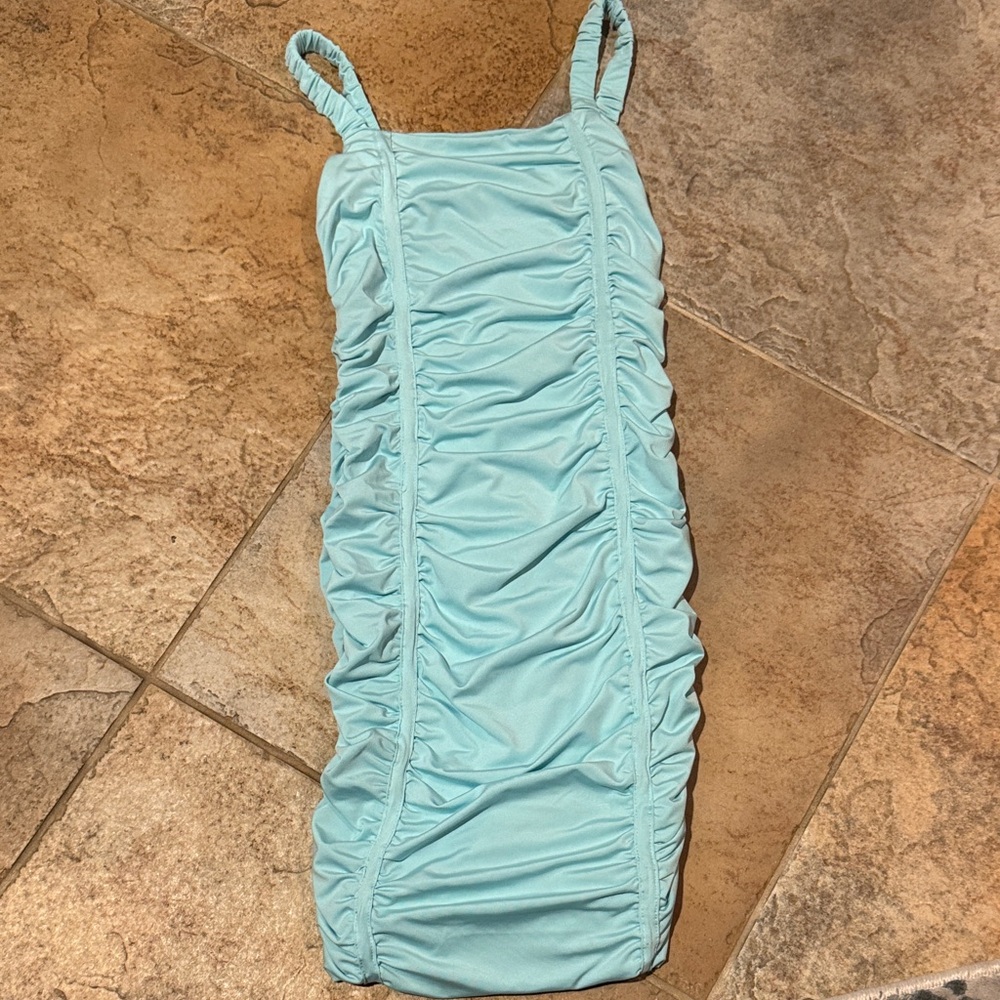 Katie JNYC - tween Ruched Light Blue Dress
